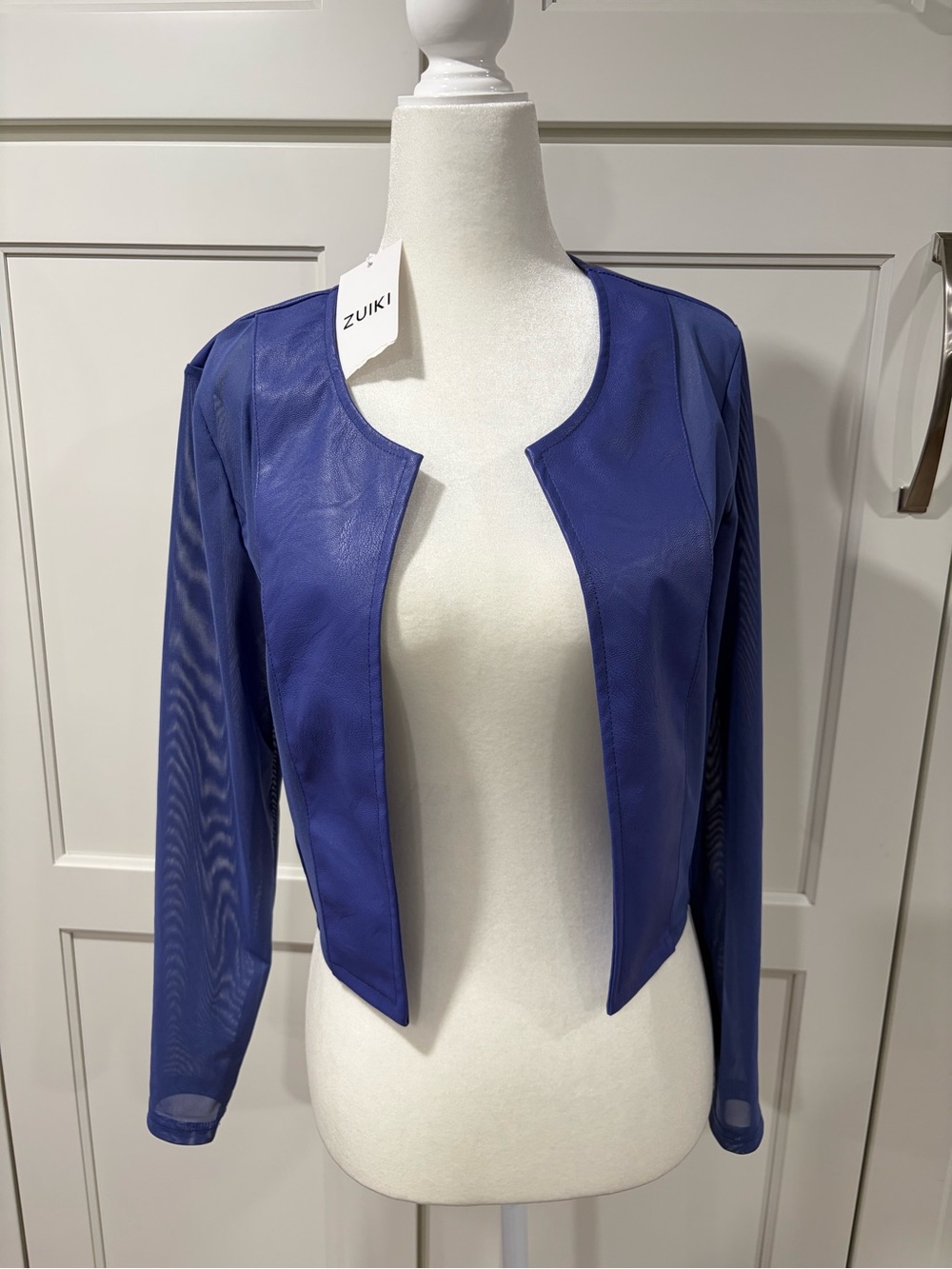 Italian Purple Open-Front Cropped Blazer